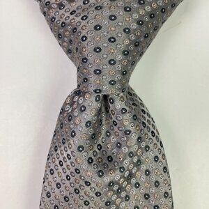 Donald J Trump Signature Collection Necktie Tie Silver Gray Polka Dots Geometric